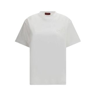 Gucci Sportkleding van katoen met ademende stof - Dames - T-shirts - Wit - M - Katoen - Tops