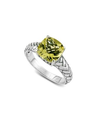 Samuel B. Silver 3.55 Ct. Tw. Lemon Quartz Woven Shank Ring