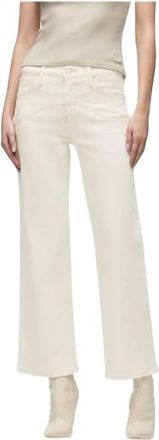 Hudson Rosie High Rise Wide Leg Ankle Jeans In Ecru