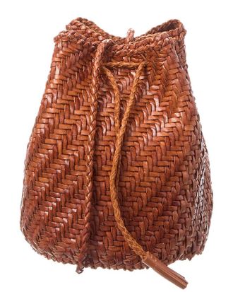 Dragon Diffusion Pompom Double Jump Leather Bucket Bag