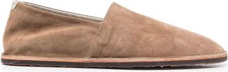 Brunello Cucinelli logo-stripe flat slippers - men - Fabric/Linen/Flax/Cotton/Rubber - 41 - Neutrals