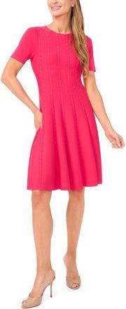 Ted Baker Ella Ribbon Stitch Fit & Flare Dress in Cranberry Jam at Nordstrom, Size X-Large