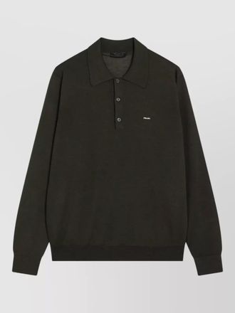 Prada polo shirt straight cut ribbed cuffs hem