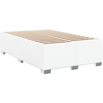 vidaXL Vidaxl - Estructura De Cama Sin Colch&oacute;n Cuero Sint&eacute;tico Blanco 120x190cm