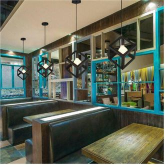 Trade Shop Trade Shop Traesio - Trade Shop - Lampadario Da Soffitto A Sospensione A Forma Di Cubo 3d Portalampada E27 A24 - Negro