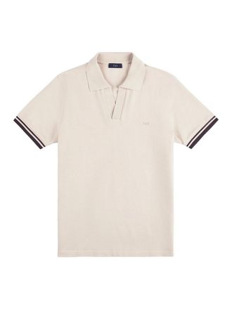 Fay Polo Shirt In Beige Piquet Cotton