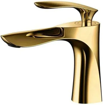 OEM Grifo Mezclador De Lavabo De Lat&oacute;n - Acabado Cromado Dorado - Cartucho Cer&aacute;mico Ahorrador De Agua - F&aacute;cil Instalaci&oacute;n Con Accesorios