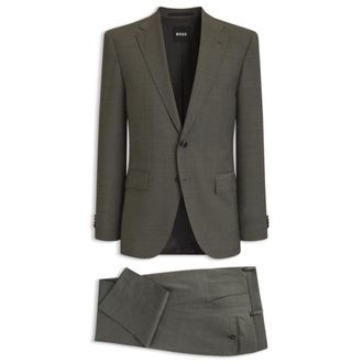 BOSS Two-piece regular-fit suit in m&eacute;lange stretch wool