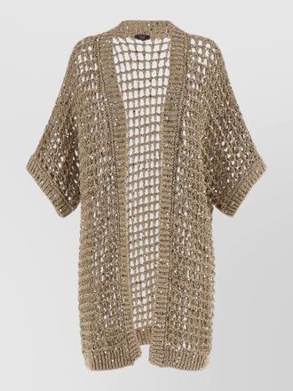 PESERICO aurea short sleeve open front cardigan