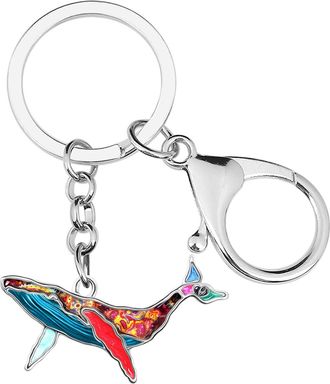 Generic Enamel Alloy Cute Whale Keychain Ocean Keyrings For Women Girls Bag Wallet Charms Novelty Gifts (Multicolor)