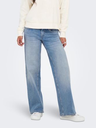 Only Low-rise-Jeans ONLY ONLJUDY-O LW WIDE LEG DNM TAI433 NOOS, Damen, Gr. XL (42), N-Gr, blau (light blau denim detail:rg), Denim/Jeans, Obermaterial: 99%