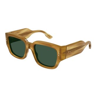 Gucci Gg 1261S Zonnebril - Heren - Zonnebrillen - Bruin - 54 MM - Nylon - Accessoires