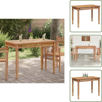 vidaXL The Living Store Tavolo da Pranzo per Giardino 120x65x80 cm in Massello di Teak - Tavolo da giardino