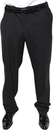 Dolce & Gabbana Zwarte wollen blend pantalon - Heren - Nette broeken - Zwart - 4XL - Wol - Broeken