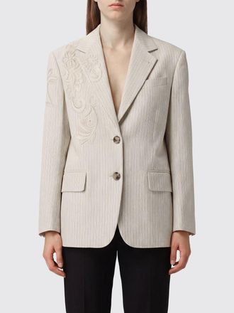 Dries Van Noten Single-Breasted Striped Embroidered Cotton-Blend Blazer