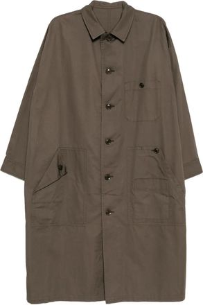 Yohji Yamamoto cotton twill coat - women - Cotton - 2 - Green