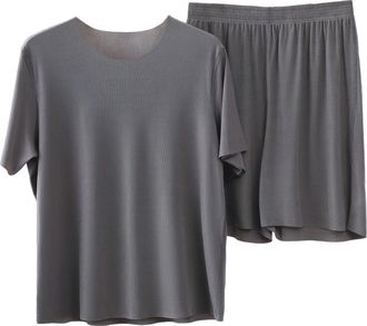 Generic Wide Leg Loungewear Sets For Women Uk - WomenS Pyjama Sets Short Sleeve - Summer Pajamas Casual Loose NightwearSets Tracksuit New Nightgowns Petite Py