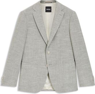 BOSS Patterned regular-fit jacket in a cotton blend