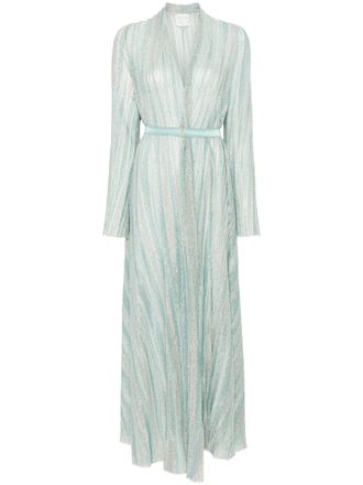Forte_Forte lurex midi dress - women - Polyamide/Metallized Polyester/Viscose - II - Blue