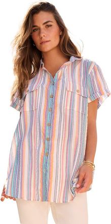 Roaman's Seersucker Shirt in Multi Seersucker Stripe at Nordstrom, Size 36