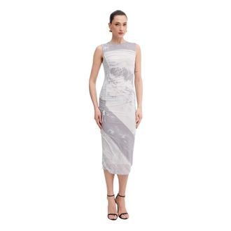 Patrizia Pepe Vestido Largo Drapeado - Dresses - Mujer - Gris - XS