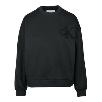 Calvin Klein Jeans Felpa Girocollo - Dames - Sweatshirts - Zwart - S - Polyester - Hoodies & sweatvesten