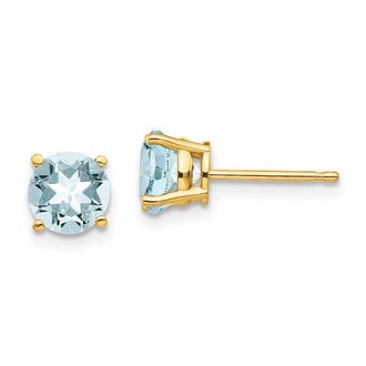 Diamond2Deal 14k Yellow Gold Aquamarine Earrings