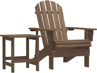 vidaXL Silla Con Otomana Y Mesa Jard&iacute;n Adirondack Abeto Macizo Marr&oacute;n Vidaxl