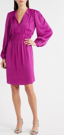 Boss Orange by Hugo Boss Decly Tie Neck Long Sleeve Dress in Dk Pnk at Nordstrom, Size 12