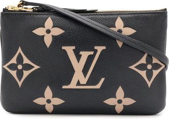 Louis Vuitton Beige Black Monogram Empreinte Leather Clutch Bag Pochette Pouch Shoulder Bag (Pre-Owned)