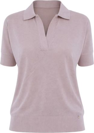 Herno Polo MC Punto Nude Logo Dorado - Dames - Polos - Roze - M - Tops