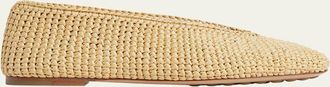 Bottega Veneta Rosa Raffia Ballerina Flats