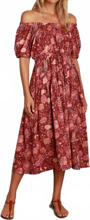 Dylan Camelia Off The Shoulder Dress In Red