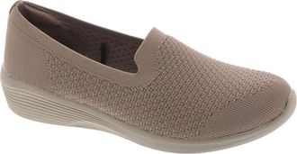 Skechers Womens Arya-Clear Skies Loafer, Dark Taupe, 8