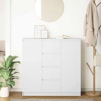 Berkfield Home Sideboard with Drawers White 100.5x35x98.5 cm Engineered Wood