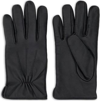 Boggi Milano Leather Gloves - Nero