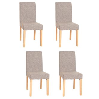 Hhg Hhg - Lote De 4 Sillas De Comedor Silla De Cocina Littau, Textil, Gris, Patas Claras