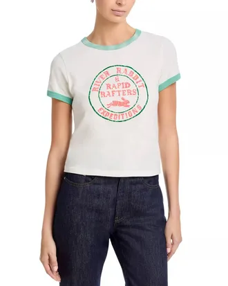 Mother The Itty Bitty Ringer Tee In River Rabbit