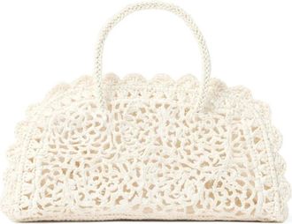 Jacquemus Handbags, female, White, Size: ONE SIZE Small Turismo Crochet