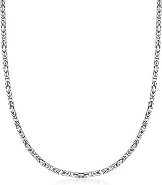Ross-Simons 2.3mm Sterling Silver Square Byzantine Necklace