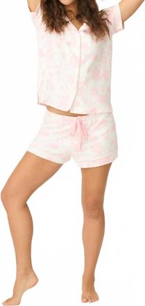 PJ Salvage Wild Flower Western Print Pointelle 3-Piece Short Set In Ivory