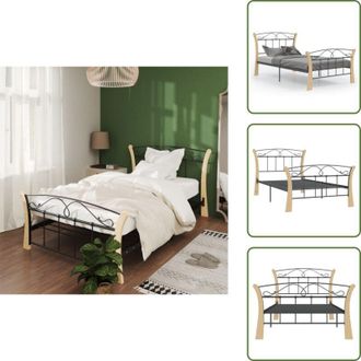 vidaXL The Living Store Giroletto Nero in Metallo 100x200 cm - Letto singolo