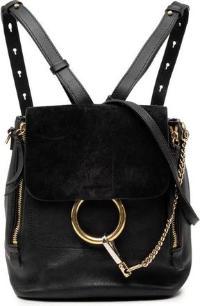 Chlo&eacute; Pre-owned Chloe Medium Calfskin and Suede Faye Backpack Ladies G4H1DKUNOG3JAZE7