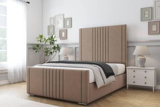 Comfort Beds Royal Plush Bed Frame With Mattress-50 Upholstered in Taupe | Size: Single