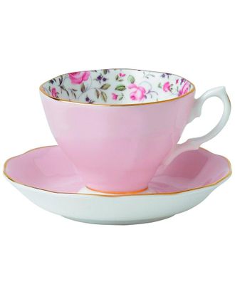 Royal Albert Rose 2Pc Teacup And Saucer Set With $7 Credit