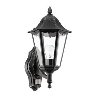 Eglo Eglo - Applique Esterno Verso Alto Classica Navedo Alluminio Nero 1 Luce E27 H47,5Cm