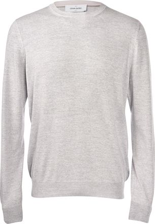 Gran Sasso Paricollo Heathered Grey Crew Neck Sweater