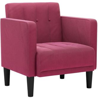 vidaXL vidaXL Divano Sedia con Braccioli Rosso Vino 53 cm in Velluto