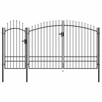 Berkfield Home Garden Gate Steel 2.45x4 m Black