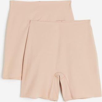 H&M 2-pack bike shorts in Light Beige at Nordstrom, Size X-Large